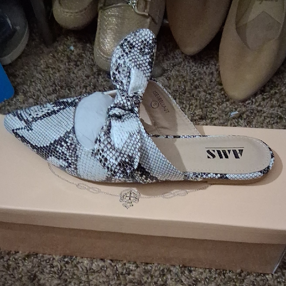Chic Black and White Mules with Open Back